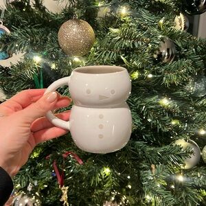Crate & Barrel Snowman 15-oz. Stoneware Mug